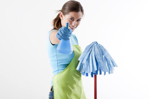 Professional carpet cleaners in SW6 cleaning a residential carpet
