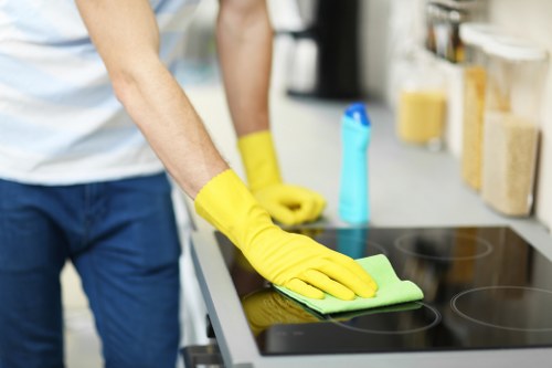 Office cleaners working in a commercial property in Fulham SW6